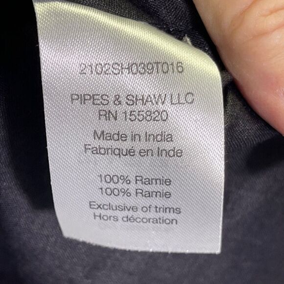 Veronica Beard Black Maryana Embroidered 3/4 Sleeve Woven Top Blouse Size 12 NWT - Picture 7 of 11